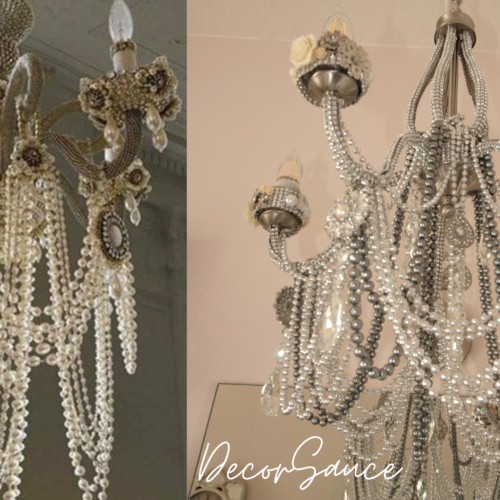 DIY copycat beaded chandelier
